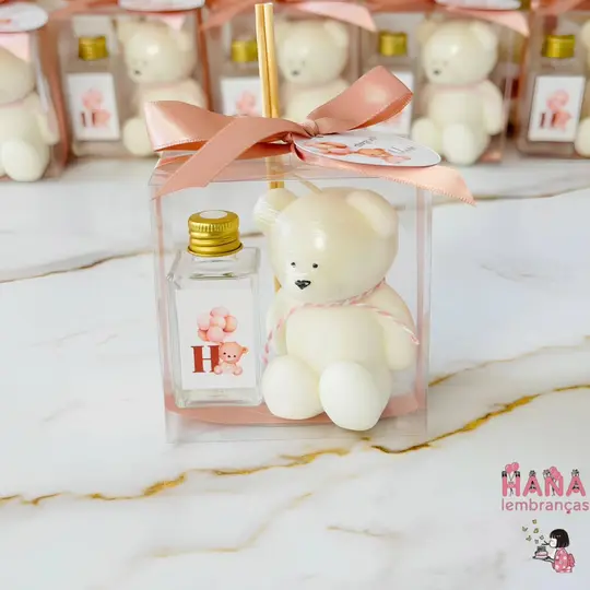 Kit de maternidade com vela e ursinho